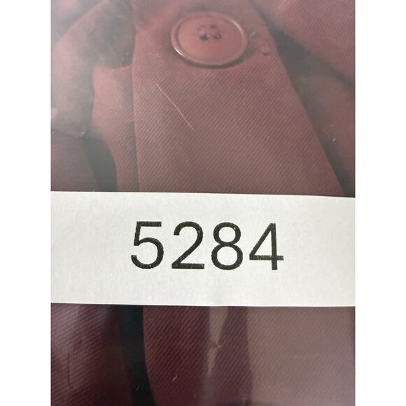 Venezia Size 16 Notched Trench Overcoat Notched Button Burgundy Long Sleeve - Picture 7 of 7